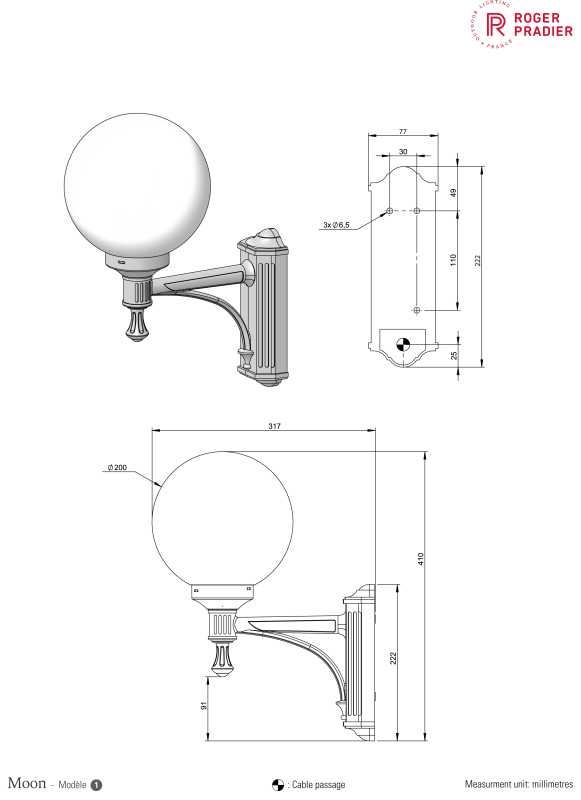 Wand Kugelleuchte Moon